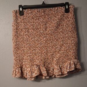 Abercrombie & Fitch Textured Mini Skirt in Orange and White